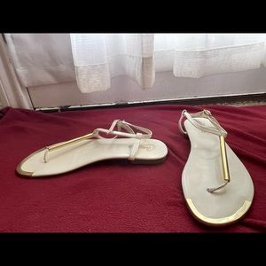 White and gold sandals
